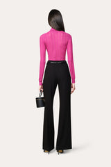 Silk Pointelle Turtleneck Sweater | Elie Tahari PURPINK