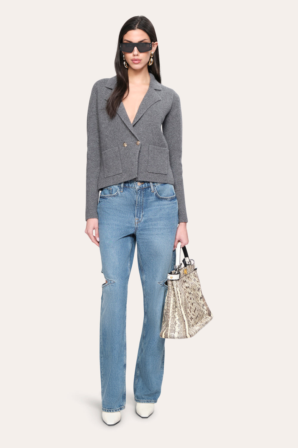 Lily Knit Jacket | Elie Tahari CHARCOAL MELANGE