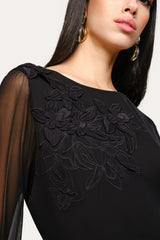 Applique Silk Shirt | Elie Tahari BLACK