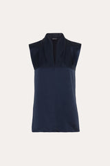 Sleeveless Silk Satin Contour Shirt | Elie Tahari STARGAZER