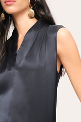 Sleeveless Silk Satin Contour Shirt | Elie Tahari STARGAZER
