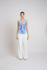 Silk Cascade Top | Elie Tahari HORIZON BLUE