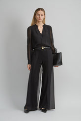 Chiffon Button Down Shirt | Elie Tahari BLACK