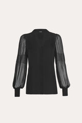 Chiffon Button Down Shirt | Elie Tahari BLACK