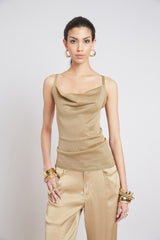 Metallic Knit Cami | Elie Tahari BRONZE