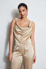 Satin Cowl Cami | Elie Tahari SANDCASTLE