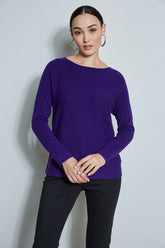 Cashmere Merino Sweater | Elie Tahari WINTER PLUM