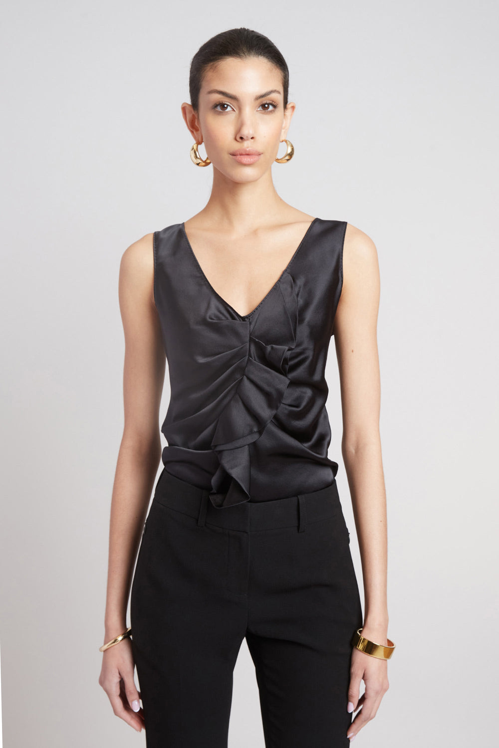 Silk Cascade Top | Elie Tahari BLACK