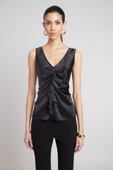 Silk Cascade Top | Elie Tahari BLACK