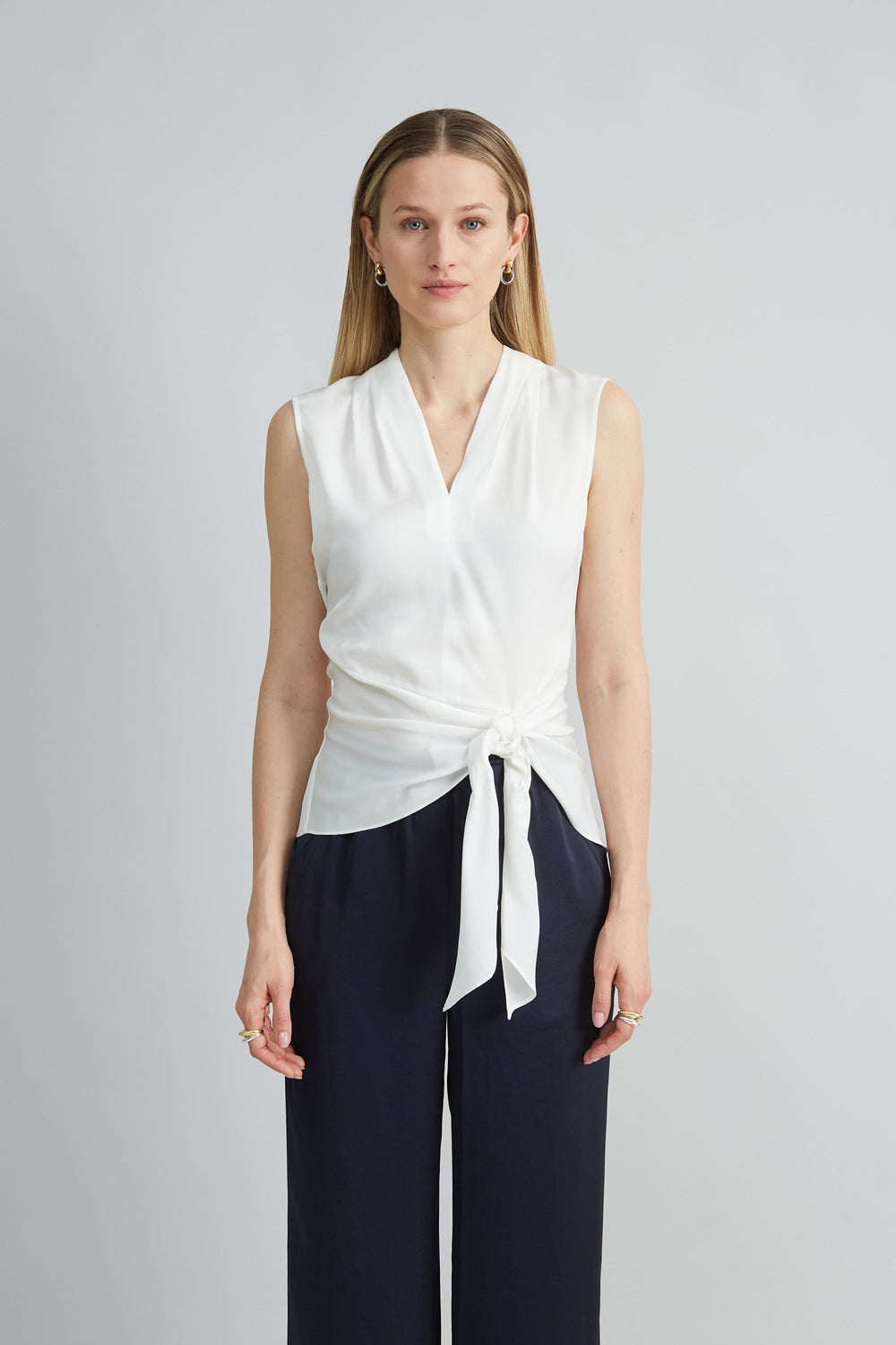 Silk Side Tie Shirt | Elie Tahari FRESH PEARL