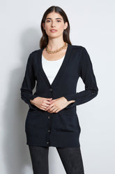 Cable Button Cardigan | Elie Tahari BLACK