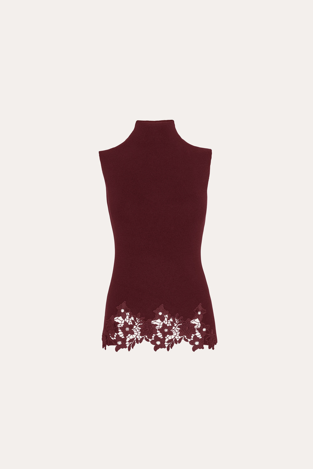 Mock Lace Sweater | Elie Tahari MERLOT