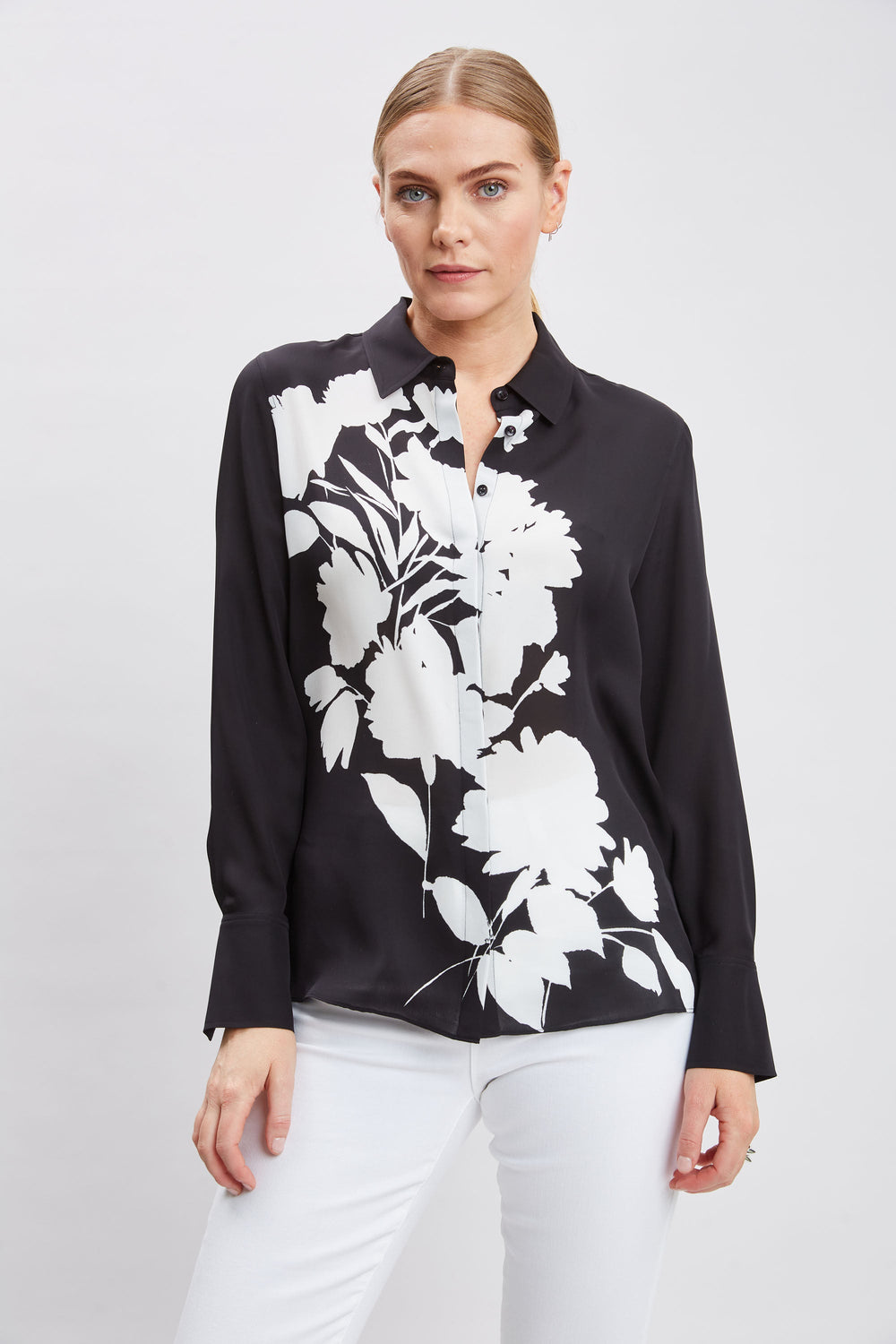 Midnight Garden Shirt | Elie Tahari BLACK-IVORY
