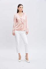 Silk Satin Ruffle Contour Shirt | Elie Tahari PINK LEMONADE