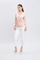 Silk Satin Ruffle Contour Shirt | Elie Tahari PINK LEMONADE