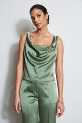 Satin Cowl Cami | Elie Tahari TUSCAN OLIVE