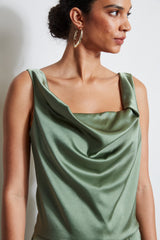 Satin Cowl Cami | Elie Tahari TUSCAN OLIVE