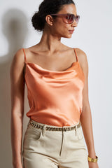 Silk Satin Cami | Elie Tahari TANGERINE