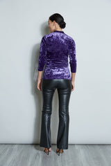 Crushed Velvet Ruched Knit | Elie Tahari WINTER PLUM