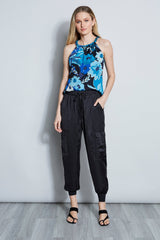 Nouveau Halter Shirt | Elie Tahari TEAL MULTI