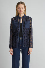 Lace Utility Jacket | Elie Tahari INDIGO