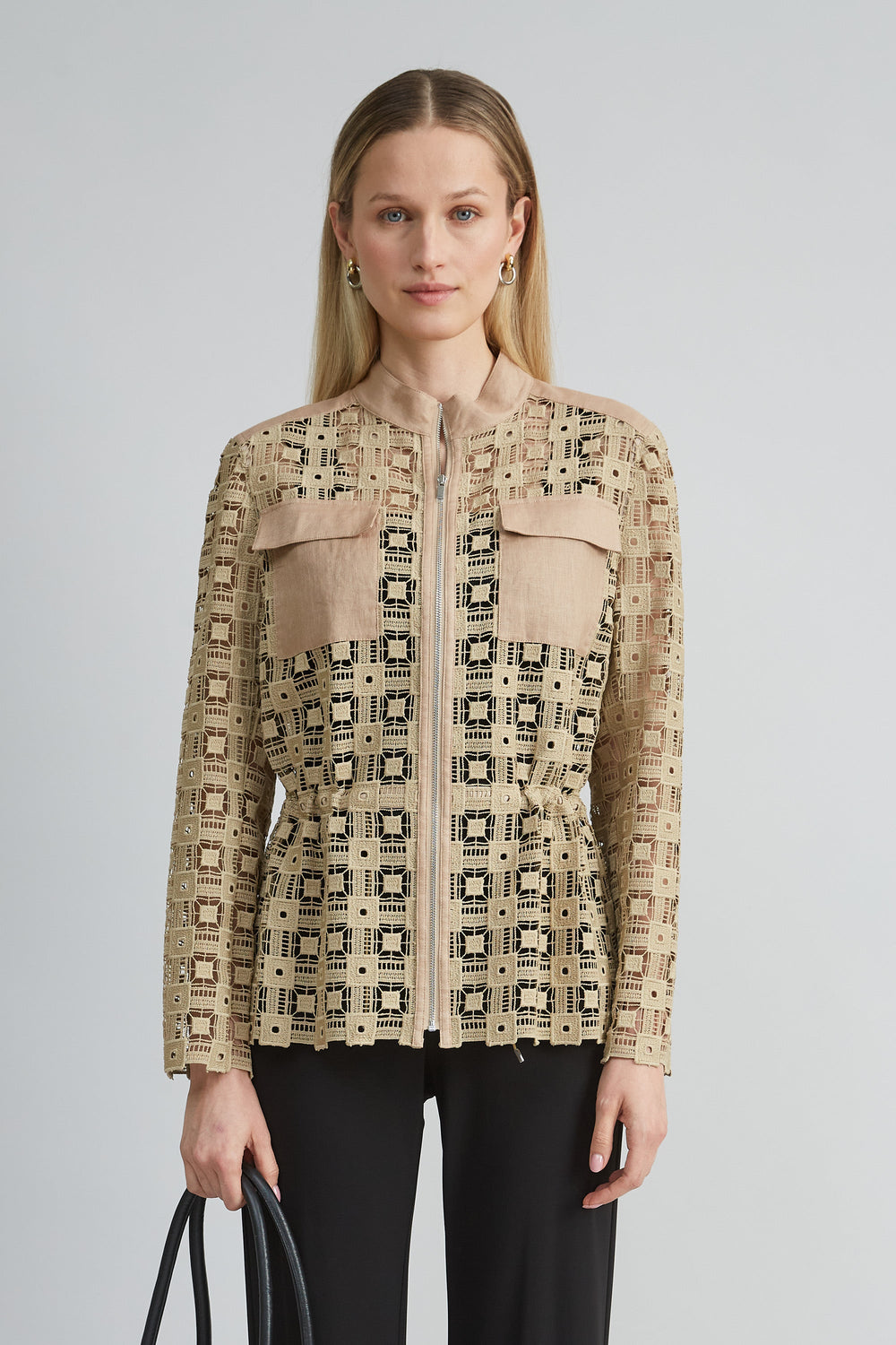 Lace Utility Jacket | Elie Tahari SANDCASTLE
