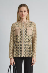 Lace Utility Jacket | Elie Tahari SANDCASTLE