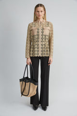 Lace Utility Jacket | Elie Tahari SANDCASTLE