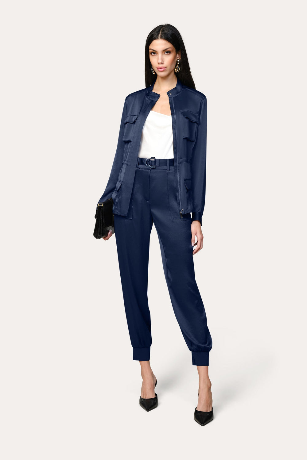 Olivia Utility Satin Jacket | Elie Tahari STARGAZER