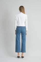 Cropped Linen Jacket | Elie Tahari WHITE