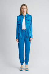 Satin Utility Jacket | Elie Tahari OCEAN
