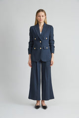 Linen Crest Button Blazer | Elie Tahari STARGAZER