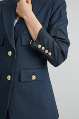 Linen Crest Button Blazer | Elie Tahari STARGAZER