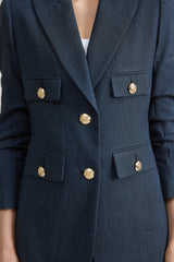 Linen Crest Button Blazer | Elie Tahari STARGAZER