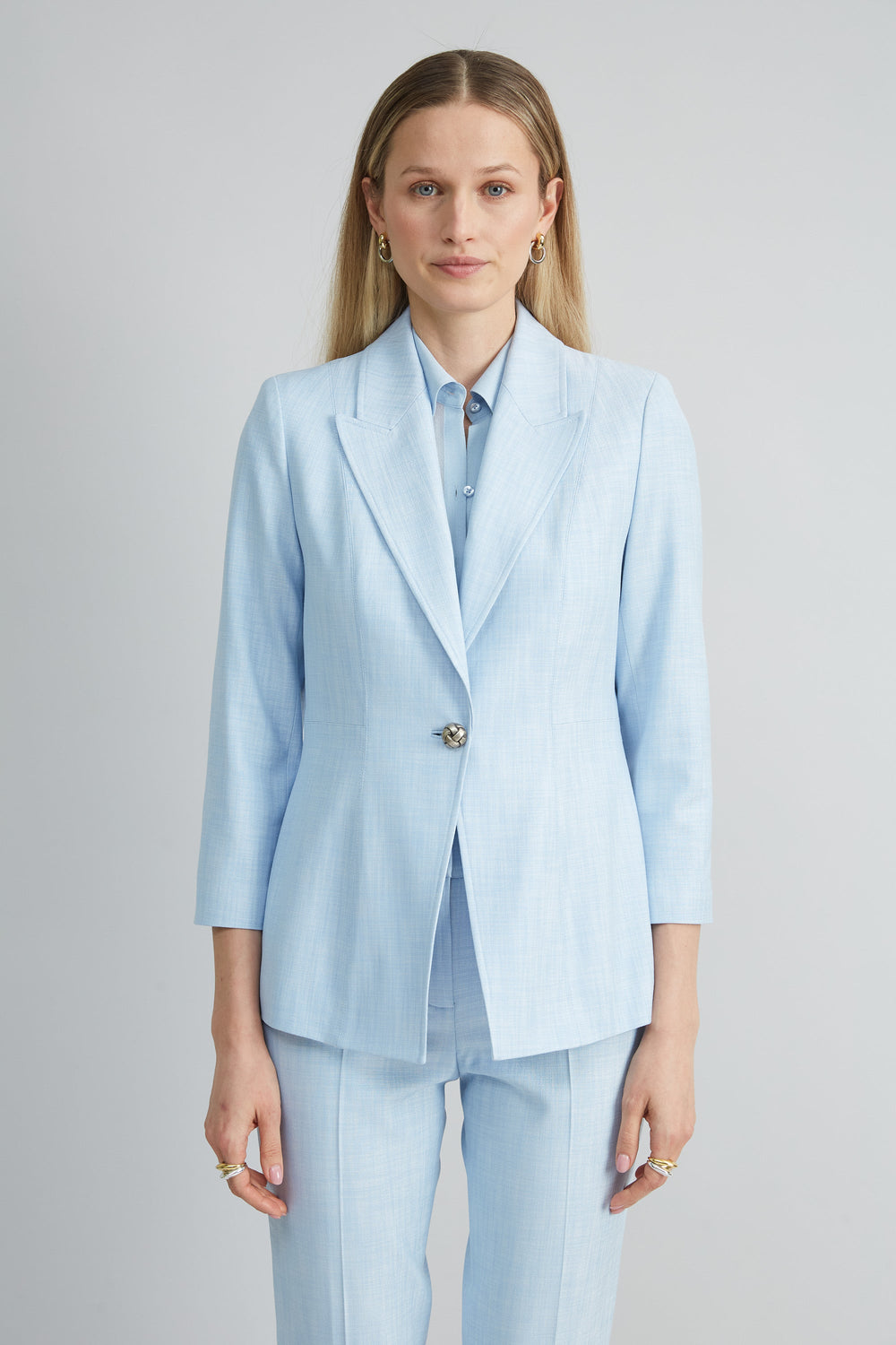 Mélange Blazer | Elie Tahari MIST BLUE