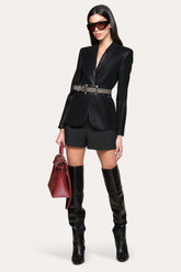 Crocodile Panel Blazer | Elie Tahari BLACK