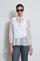 Lace Utility Jacket | Elie Tahari WHITE