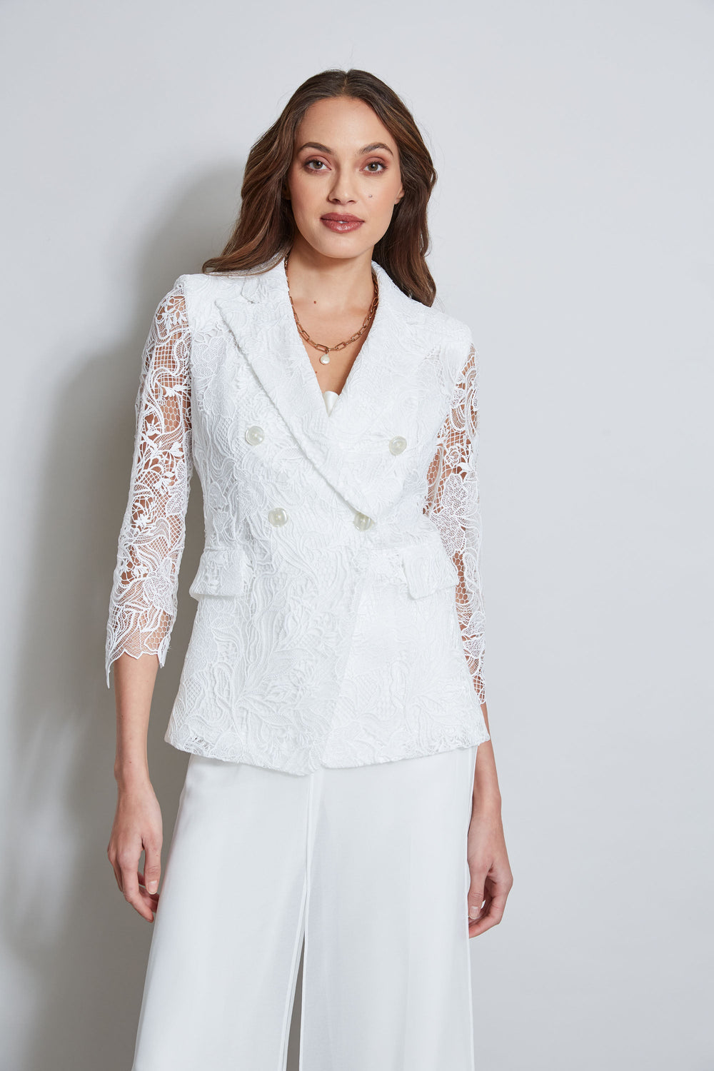 Double Breasted Lace Blazer | Elie Tahari FOAM