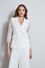 Double Breasted Lace Blazer | Elie Tahari FOAM