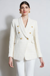 Tweed Double Breasted Blazer | Elie Tahari FOAM