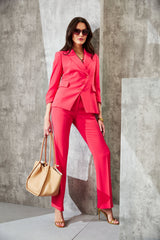 3 Button Ruched Sleeve Blazer | Elie Tahari WILD STRAWBERRY