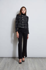 Metallic Kissed Tweed Jacket | Elie Tahari BLACK MULTI