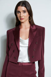 Cropped Tuxedo Jacket | Elie Tahari CORDOVAN