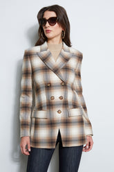 Double Breasted Ombre Plaid Blazer | Elie Tahari MULTI