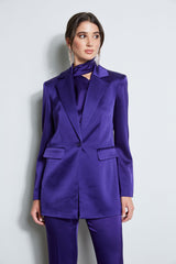 Satin Boyfriend Blazer | Elie Tahari WINTER PLUM