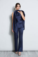 Satin Boyfriend Blazer | Elie Tahari MIDNIGHT