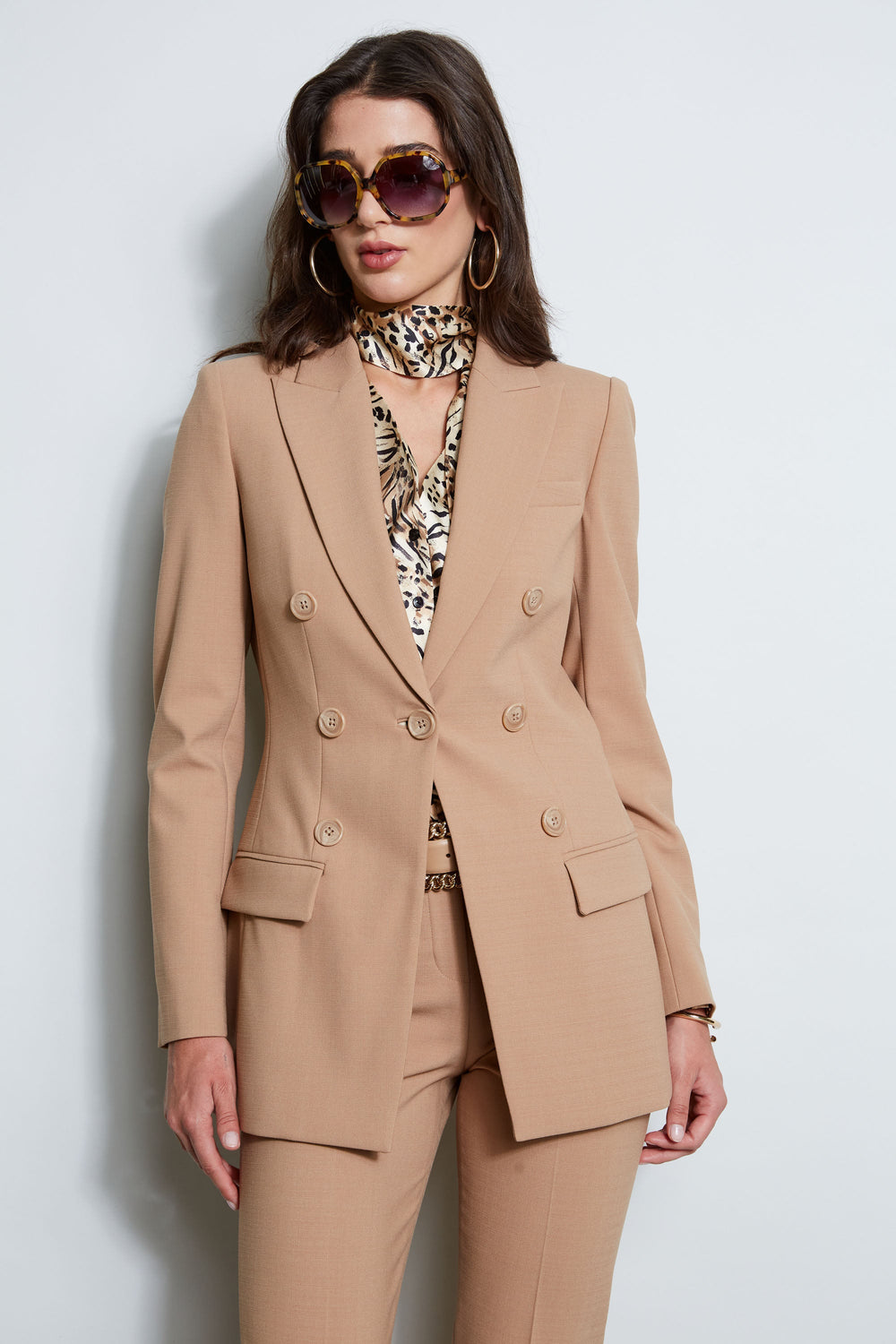 7 Button Blazer | Elie Tahari CAMEL
