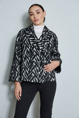Wool Jacquard Jacket | Elie Tahari BLACK MULTI