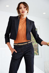 Cropped Denim Jacket | Elie Tahari INDIGO