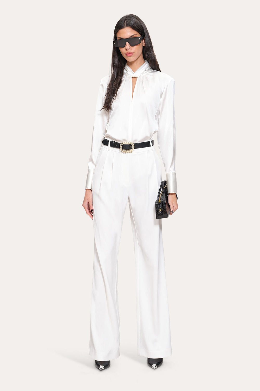 Crepe Pleated Pant | Elie Tahari FOAM